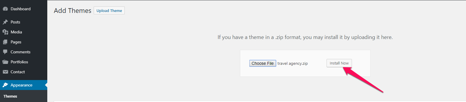 install theme file