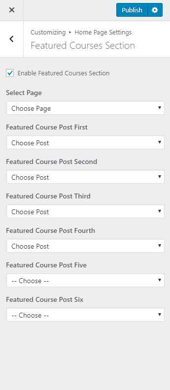 Configure featured course section