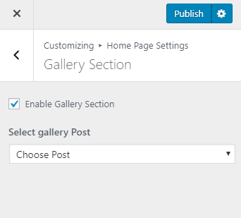 Configure gallery section university zone