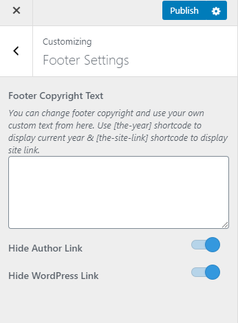 footer settings the conference pro