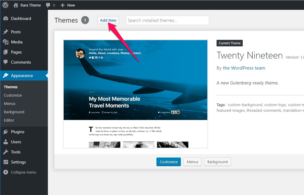 Upload new theme the conference pro