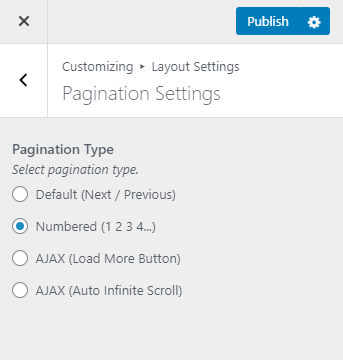 pagination settings the conference pro