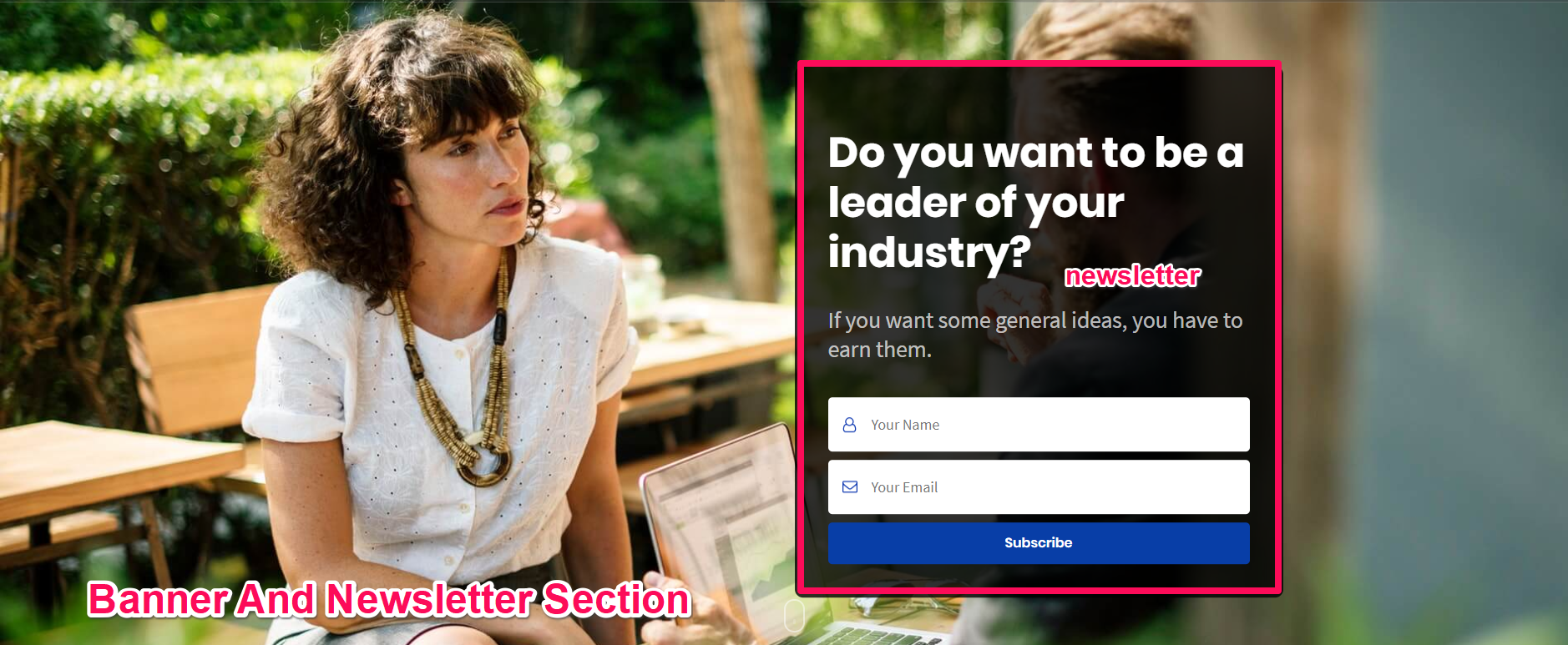 Banner And Newsletter Section