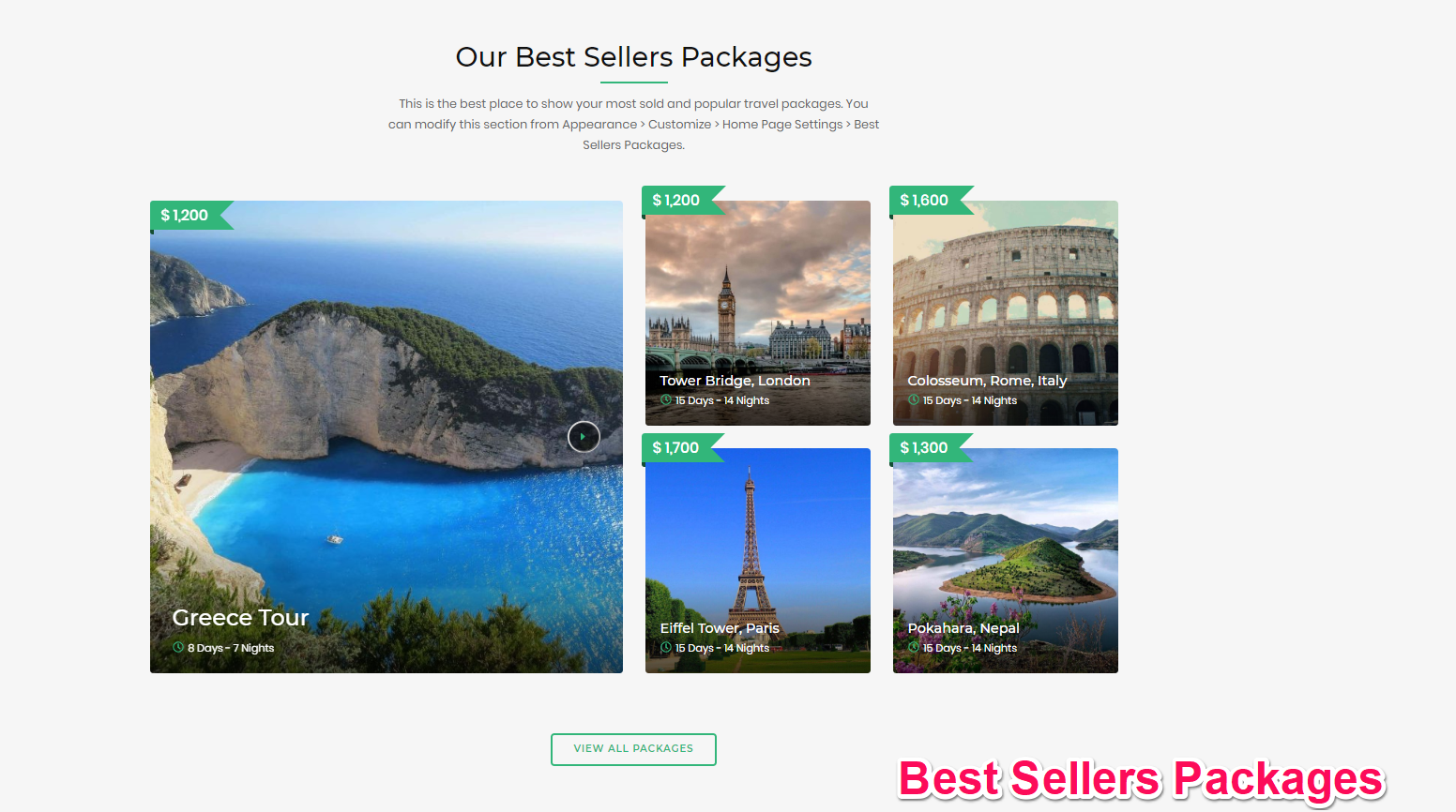 Best Sellers Packages travel agency