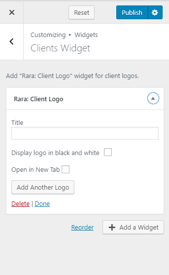 Configure client section rara business pro