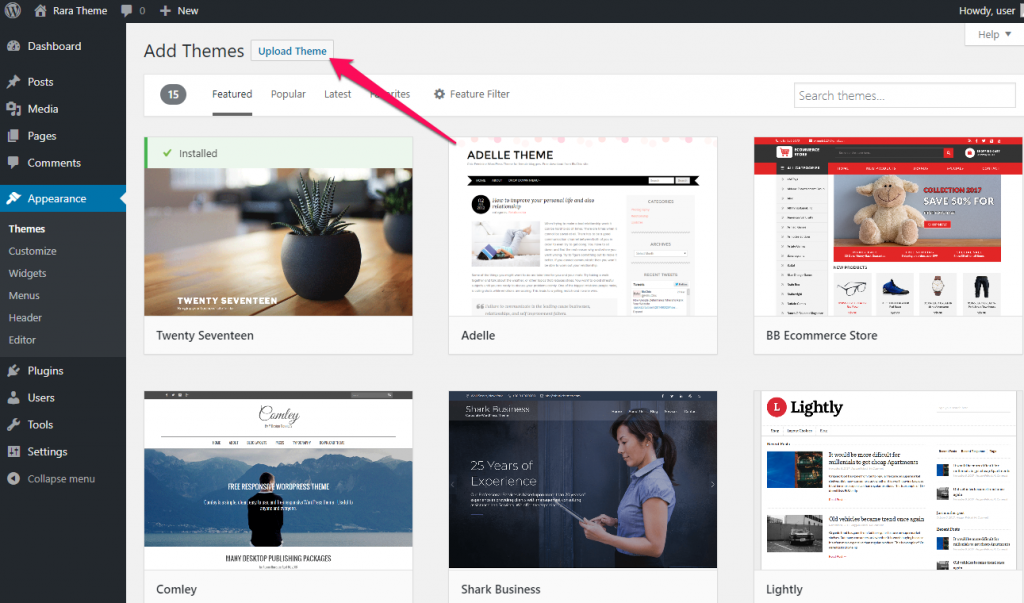 Upload Themes add new themes Construction Landing Page