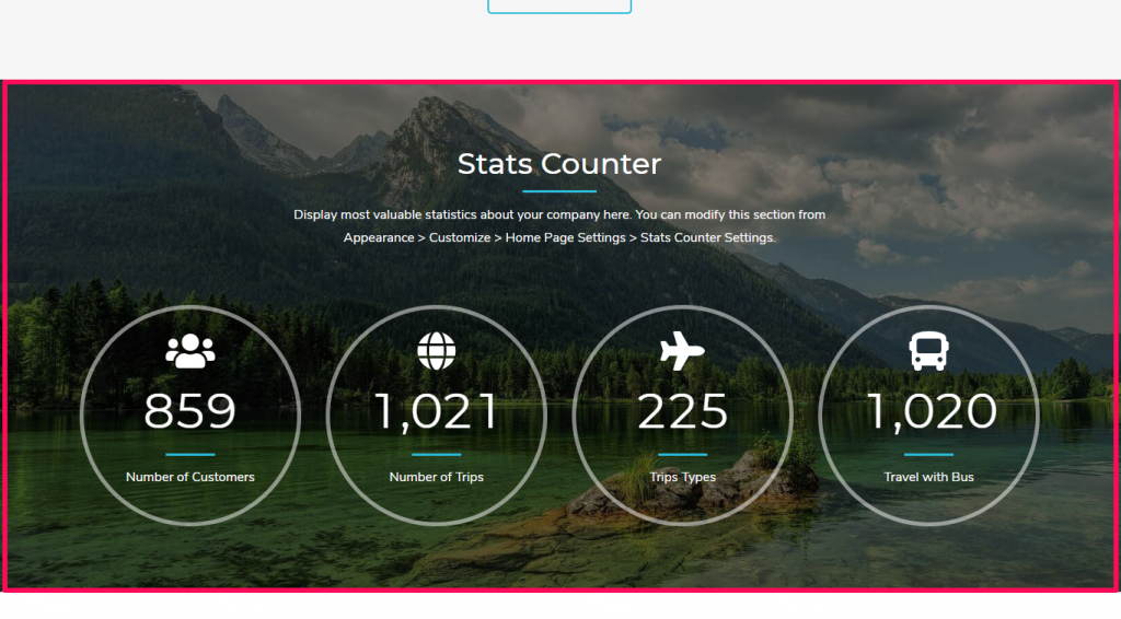 stats counter section tour operator