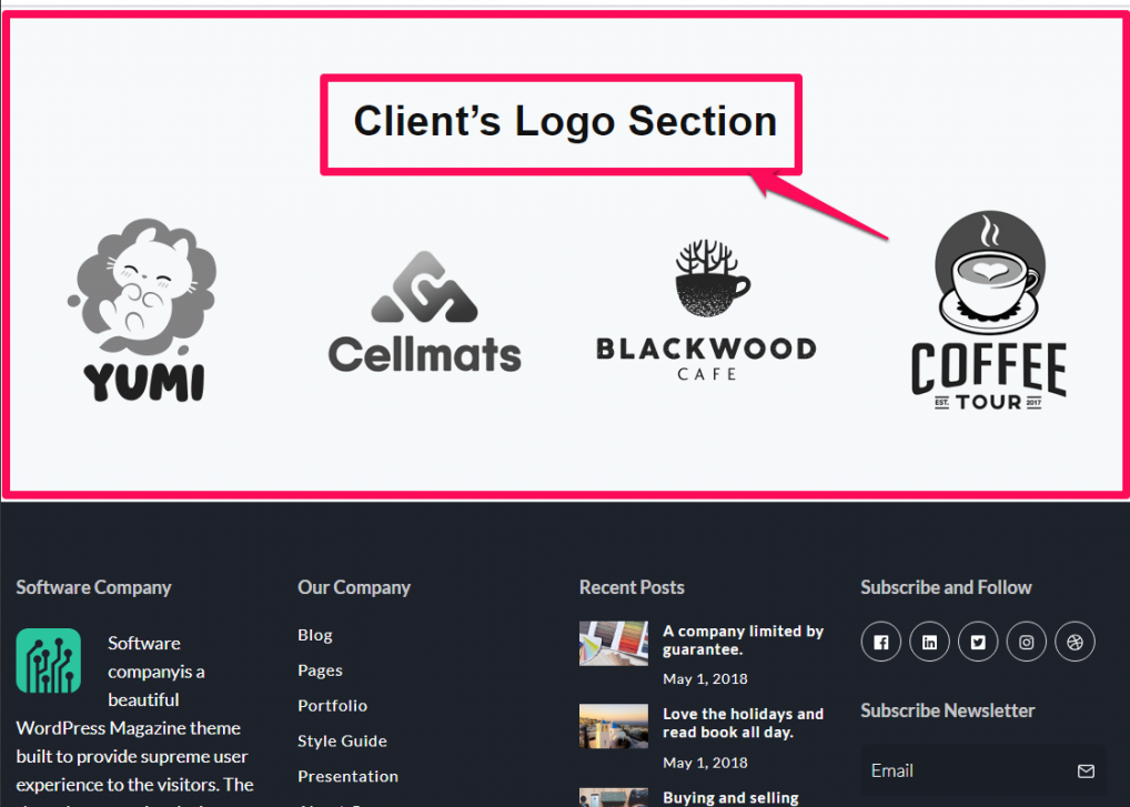 client logo section