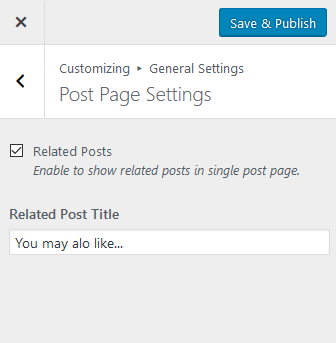 post page settings