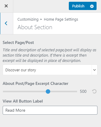 about section