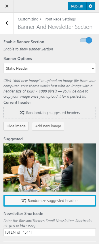 banner and newsletter section for influencer pro