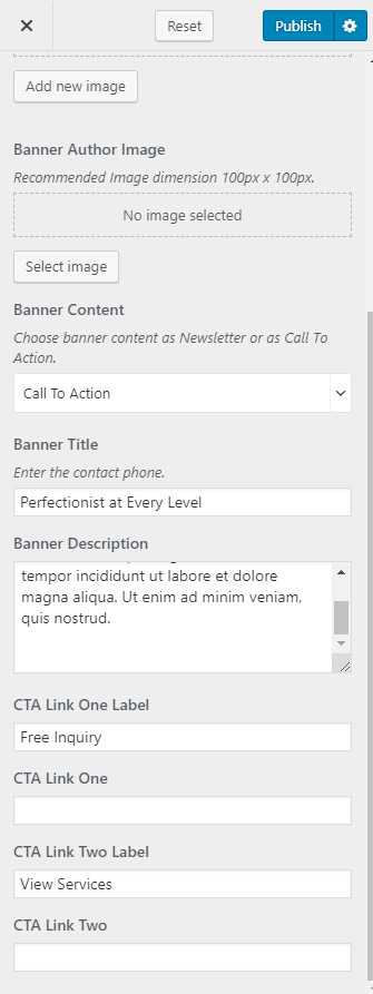 banner setting for ultralight pro