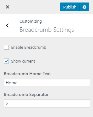 breadcrumb settings