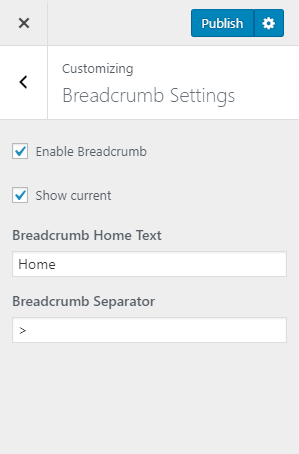 bredcrumb settings