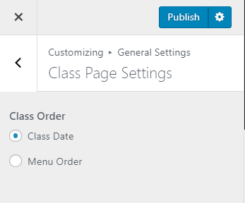 class page settings
