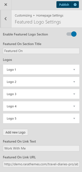 featured logo settings travel diaries pro