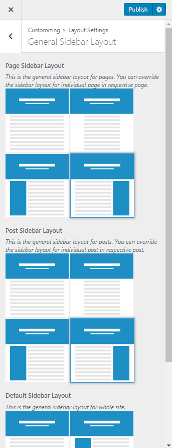 general sidebar layout influencer pro