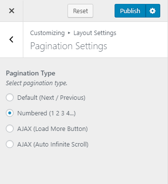 pagination settings for ultralight pro