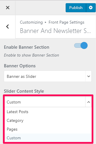 slider content style