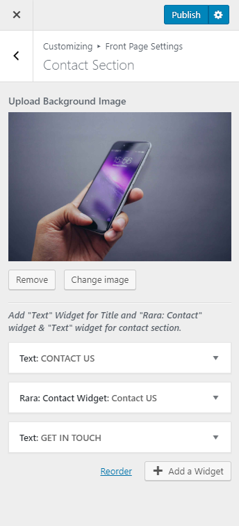 contact section for app landing page pro