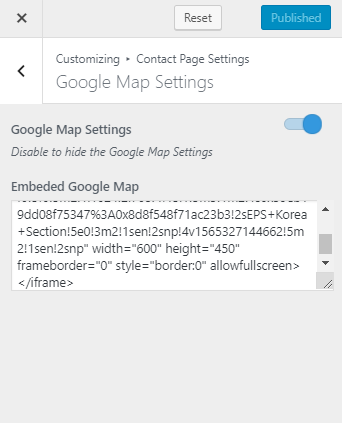 google map settings for app landing page pro