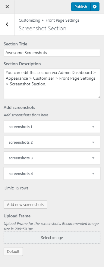 screenshot section for app landing page pro