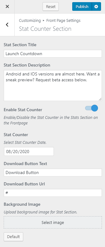 stats counter section for app landing page pro