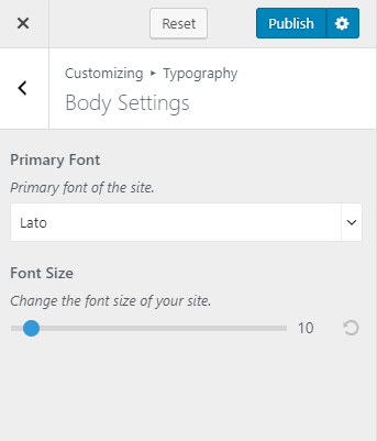 typography setting for app landing page pro