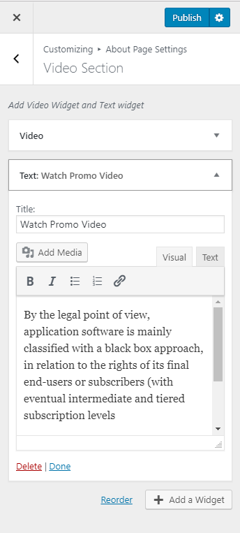 video section app landing page pro