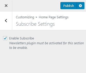subscribe settings for author landing page