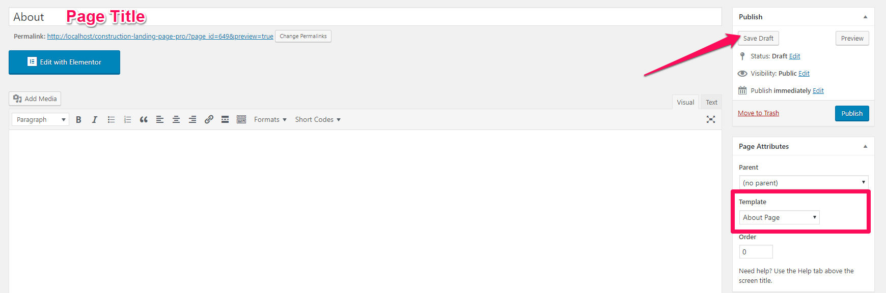 about page template